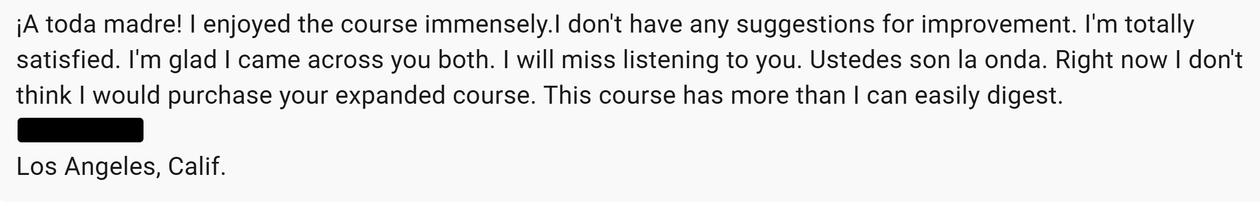 Google Form response
