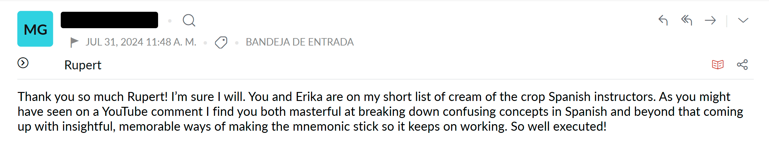 Email feedback